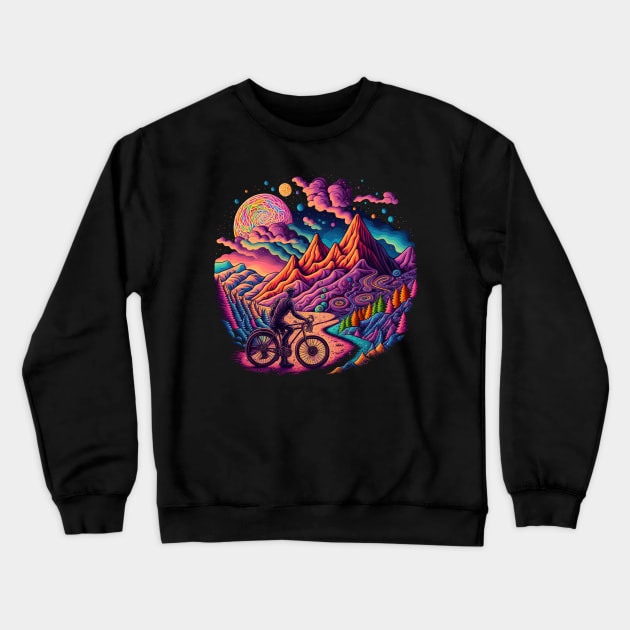 Bicycle Day 1943 | Colorful Psychedelic Art Crewneck Sweatshirt by Trippinink